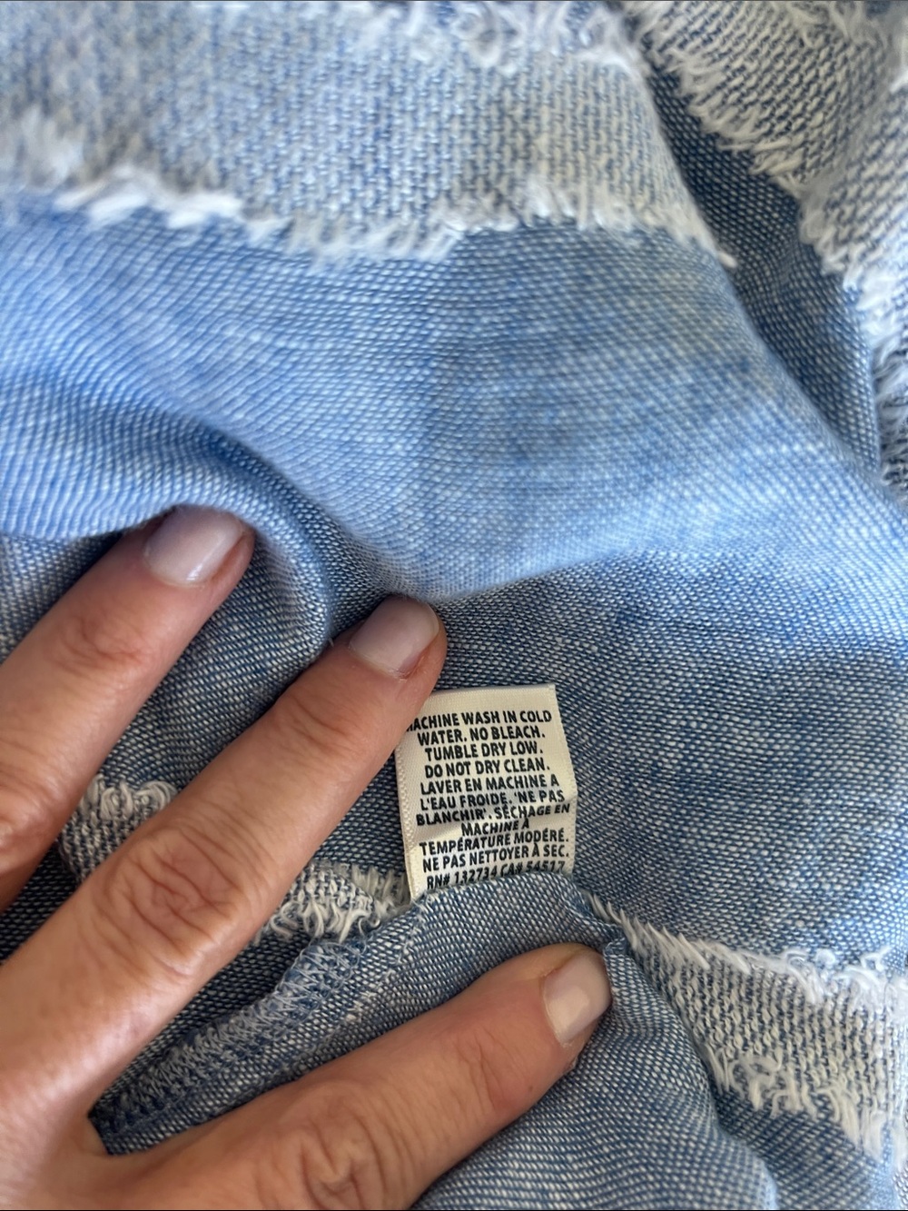 Bella Dahl Beachy Light Blue & White Striped V-Neck Short Sleeve Blouse Size XS - Picture 10 of 11